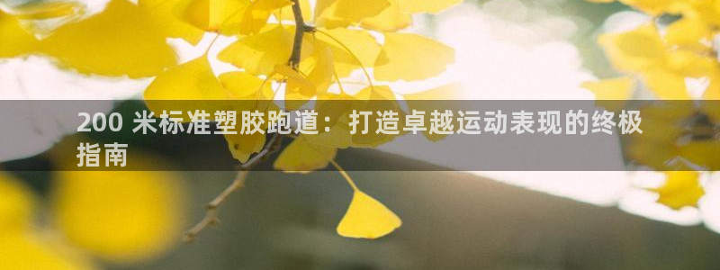 尊龙集团有限公司官网地址：200 米标准塑胶跑道：打造卓越运动表现的终极
指南